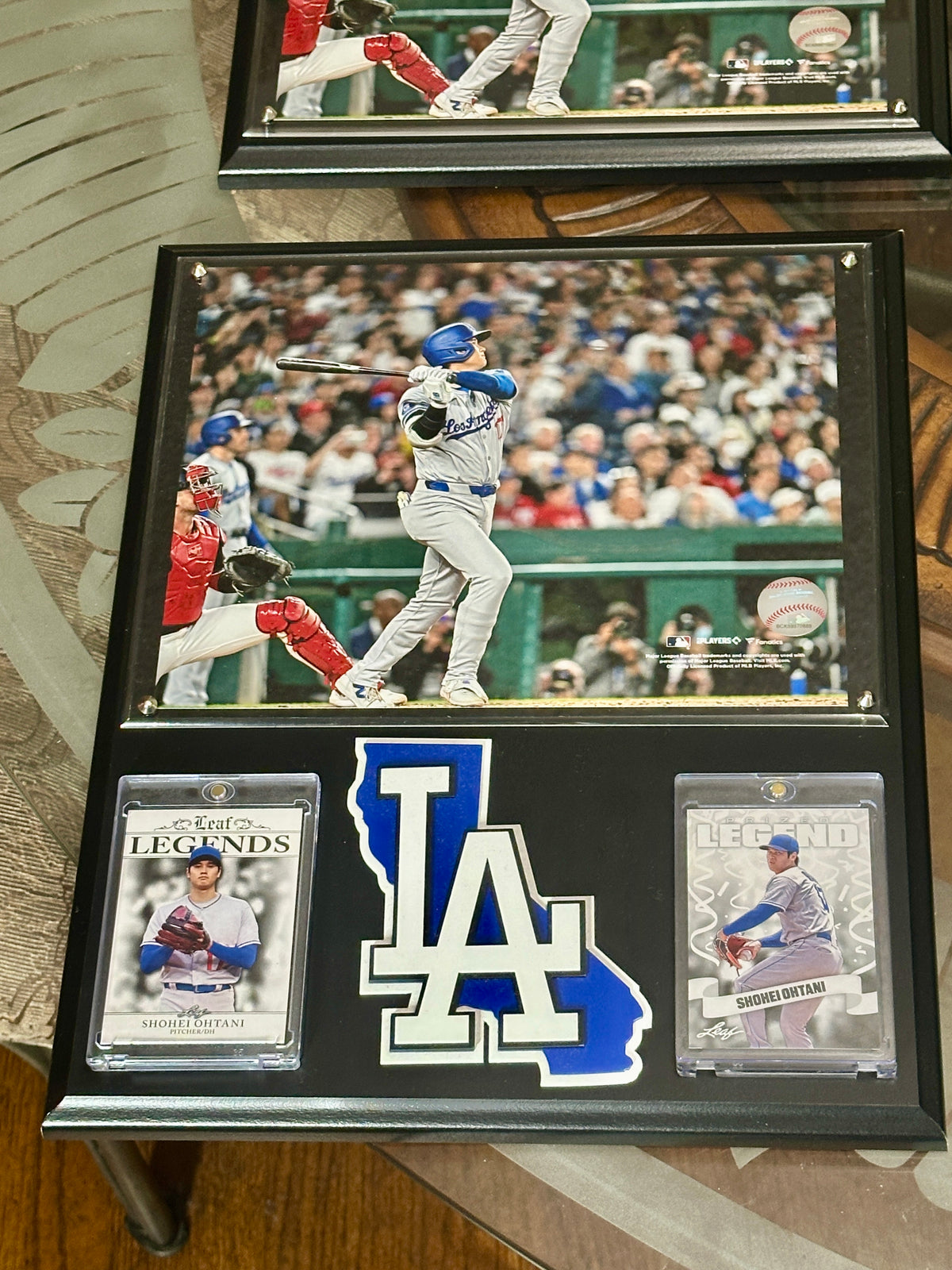 Shohei Ohtani California Plaque – Handmade Metal Dodgers Collectible w/ Layered LA/Cali Cutout &amp; Two Ohtani Cards