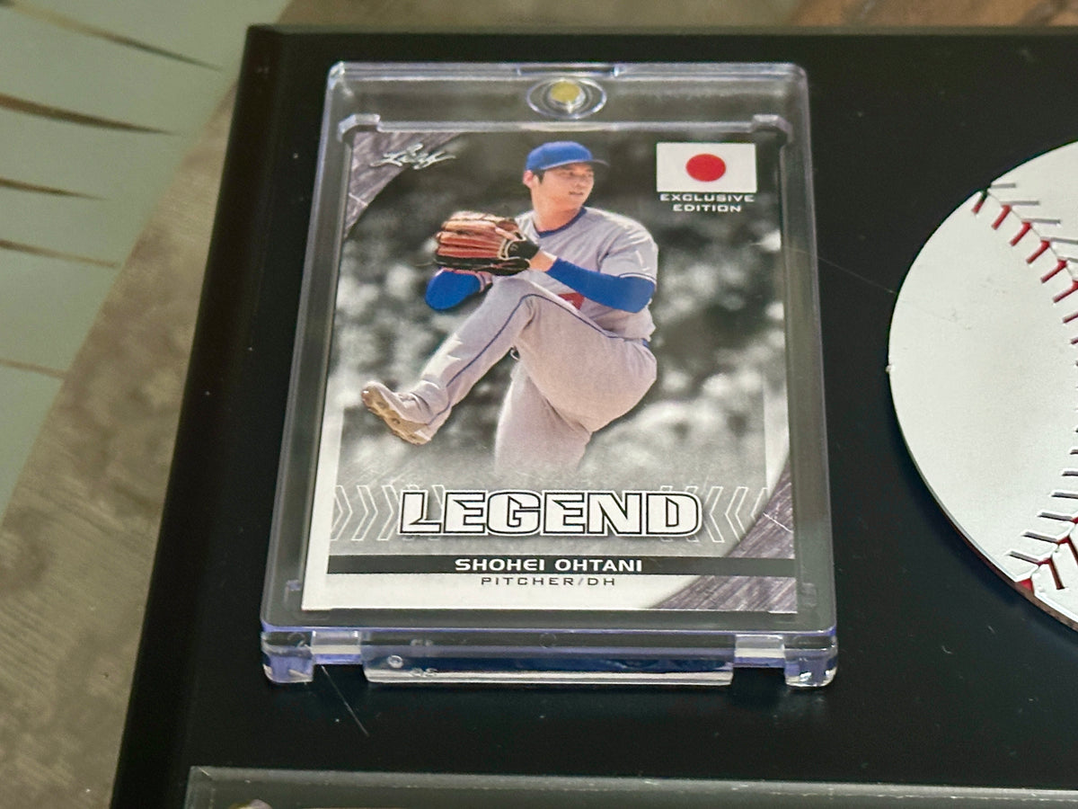 Shohei Ohtani Home Run Plaque – Handmade Metal Dodgers Collectible w/ Layered Baseball, #17 Cut Metal &amp; Two Ohtani Cards