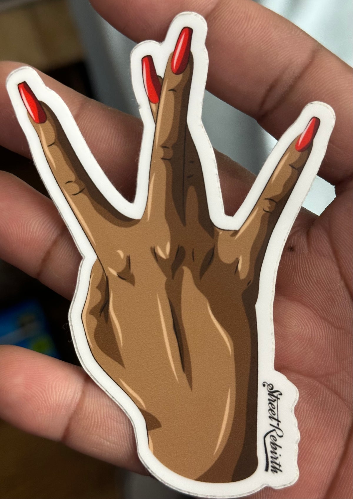 Westside Flex – Premium Vinyl Sticker | Stylish Hand with Acrylic Nails Throwing Up a W