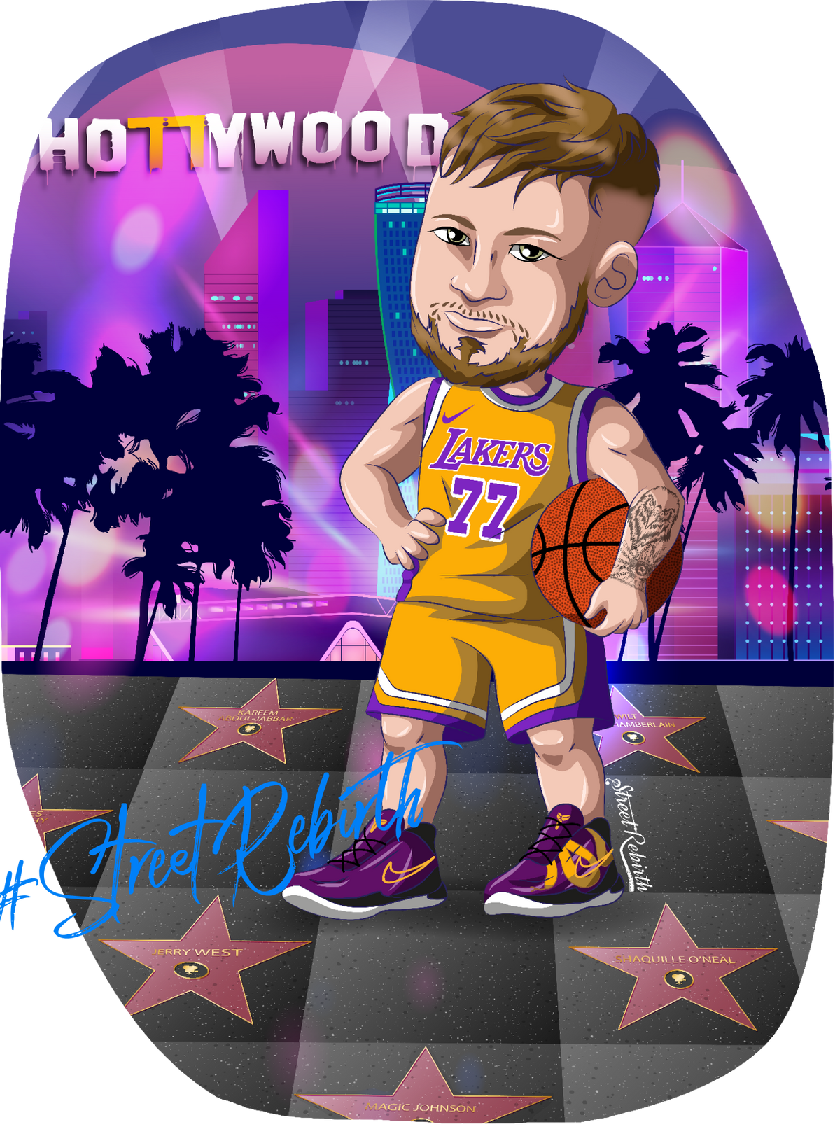 Luka Doncic Lakers Tribute Vinyl Sticker – Hollywood Walk of Legends Edition | Premium Waterproof Basketball Sticker for Laptops, Water Bottles &amp; More