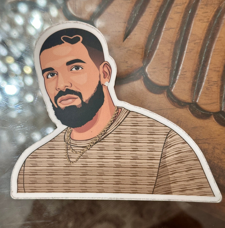 Waterproof vinyl sticker featuring an original hip hop music illustration