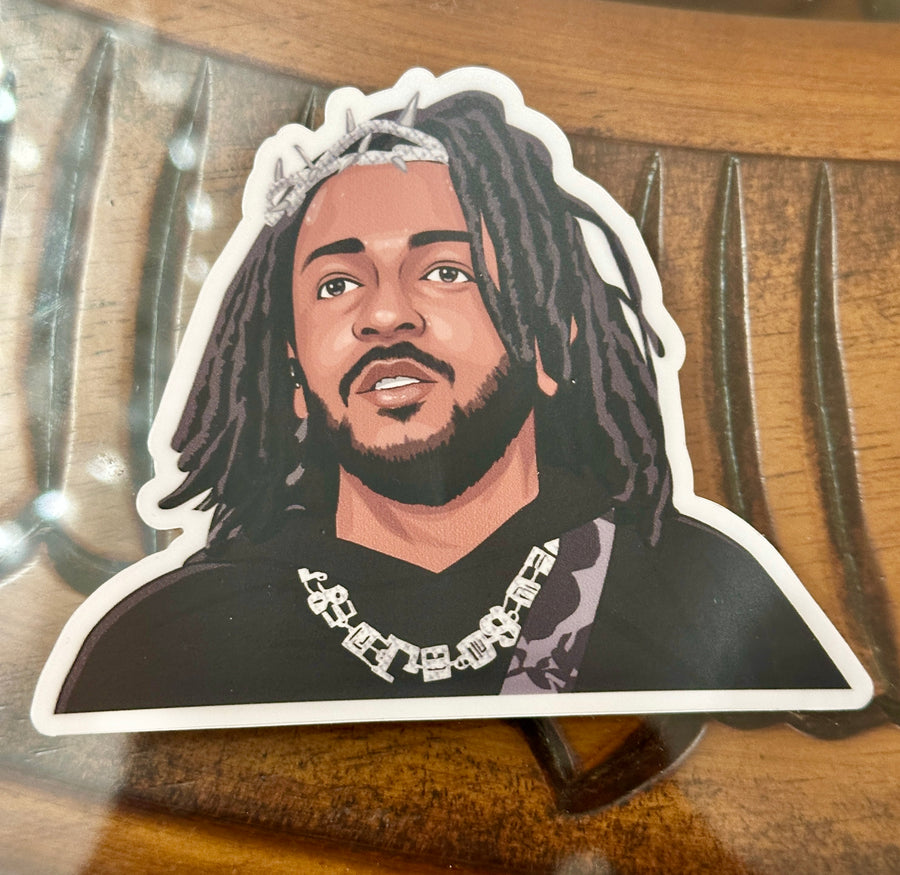 Waterproof vinyl sticker featuring an original hip hop music illustration