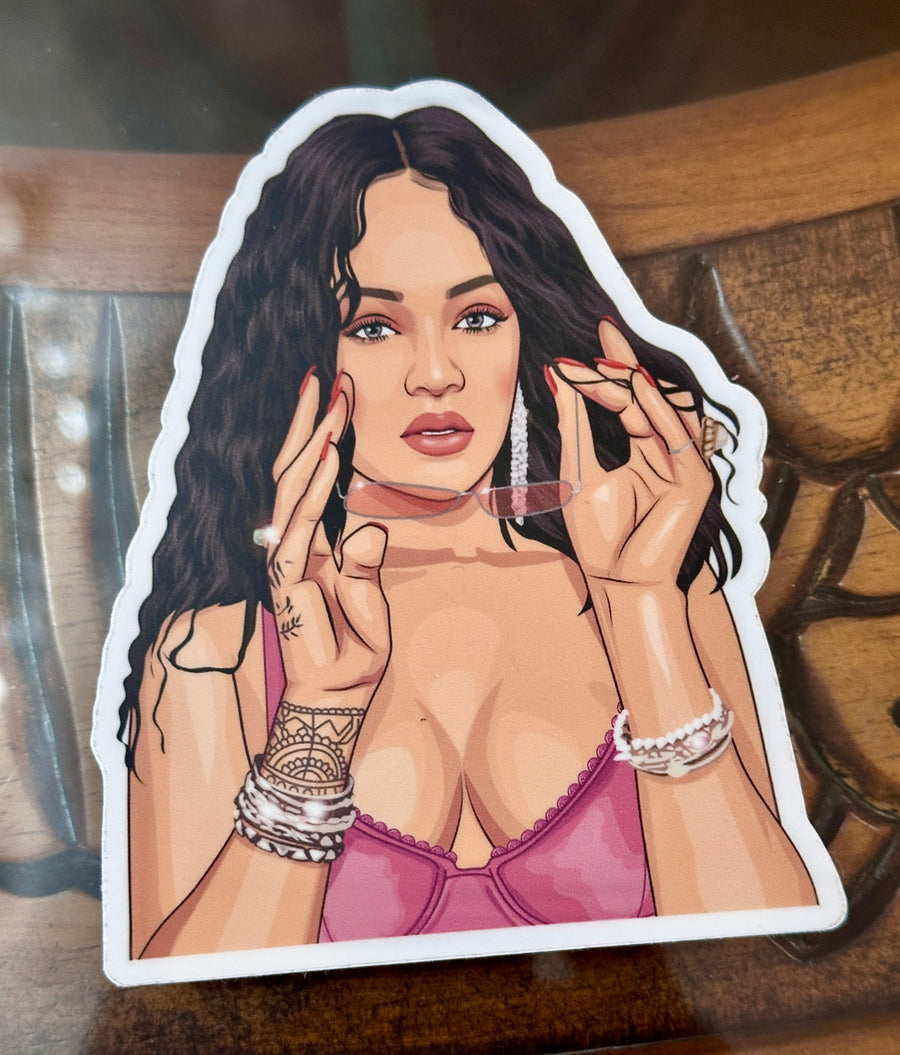 Waterproof vinyl sticker featuring an original music illustration