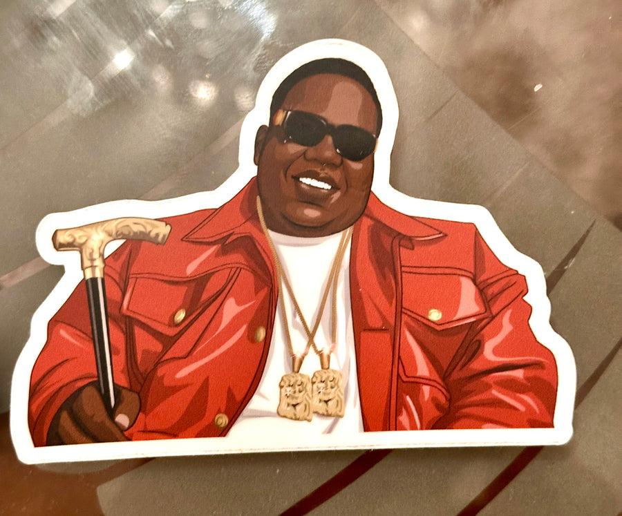 Waterproof vinyl sticker featuring an original hip hop music retro illustration
