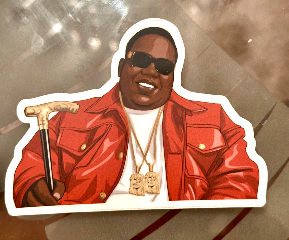 Biggie Smalls Inspired Sticker… East Coast Hip Hop Legend Art… Brooklyn Icon Aesthetic, 90s Rap Culture, Street Style Vibes 🎤👑🔥