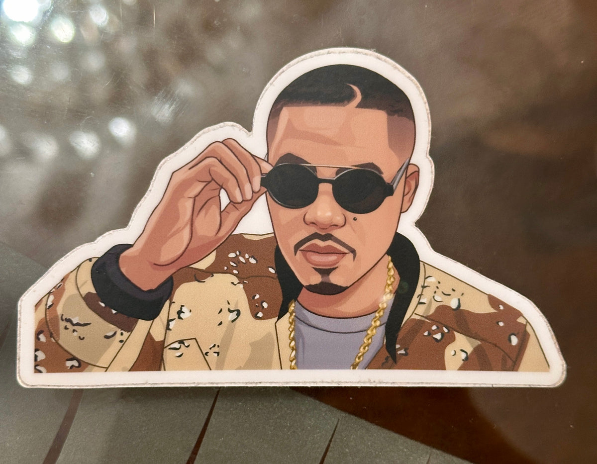 Nas Inspired Sticker… Queensbridge Hip Hop Legend Art… Illmatic Aesthetic, Conscious Rap Culture, Lyrical Storyteller Vibes 🎤📚🔥