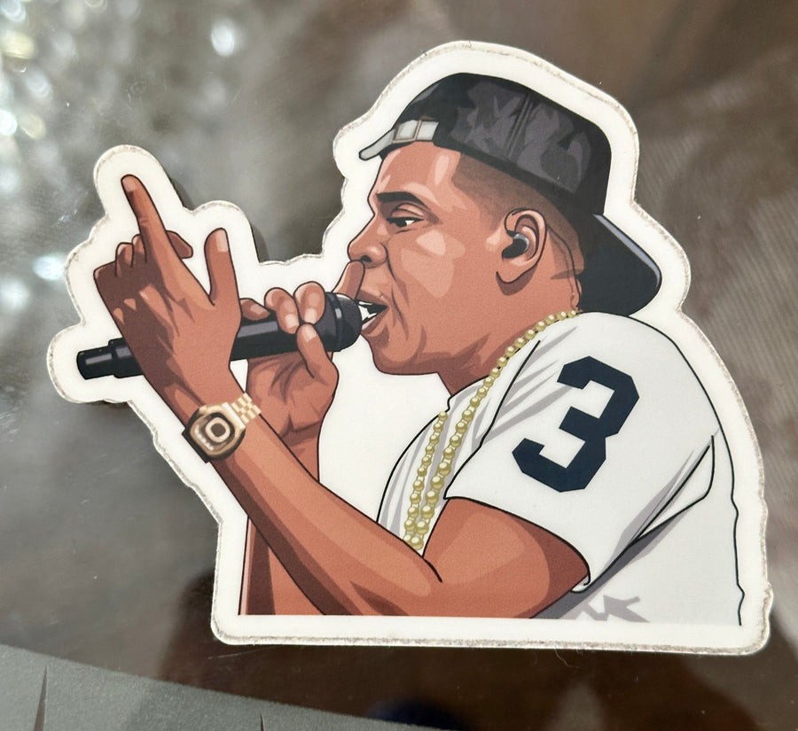 Waterproof vinyl sticker featuring an original hip hop music retro illustration