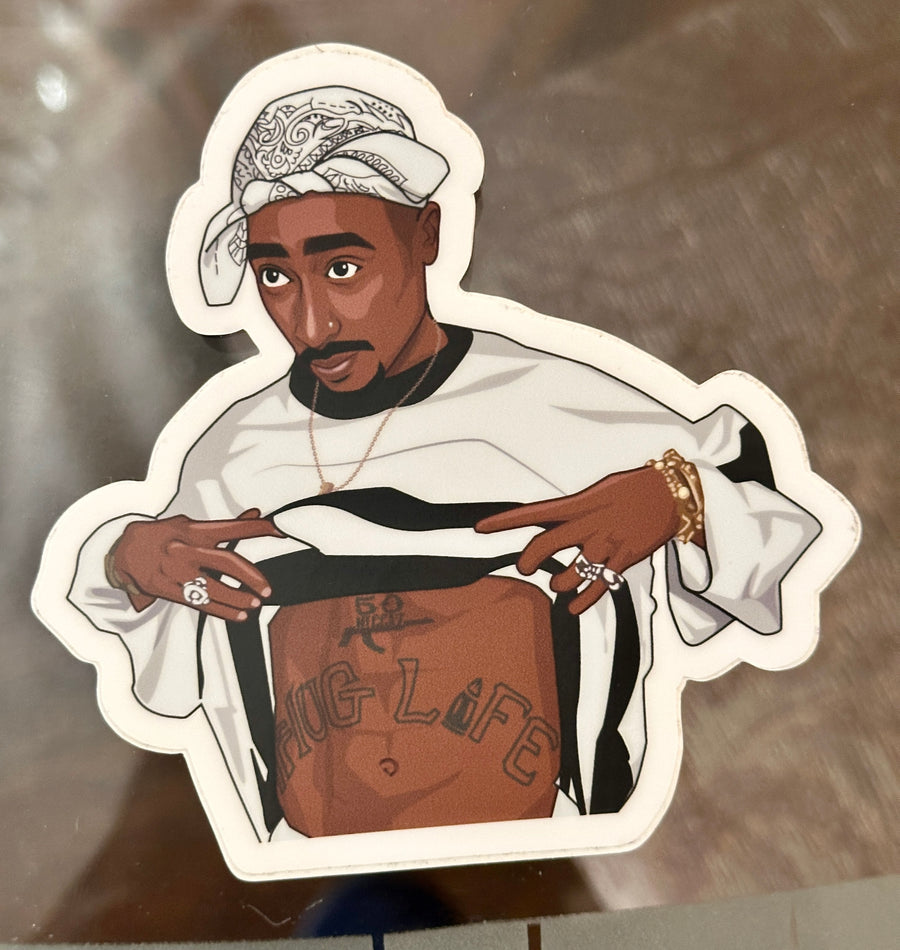 Waterproof vinyl sticker featuring an original hip hop music retro illustration