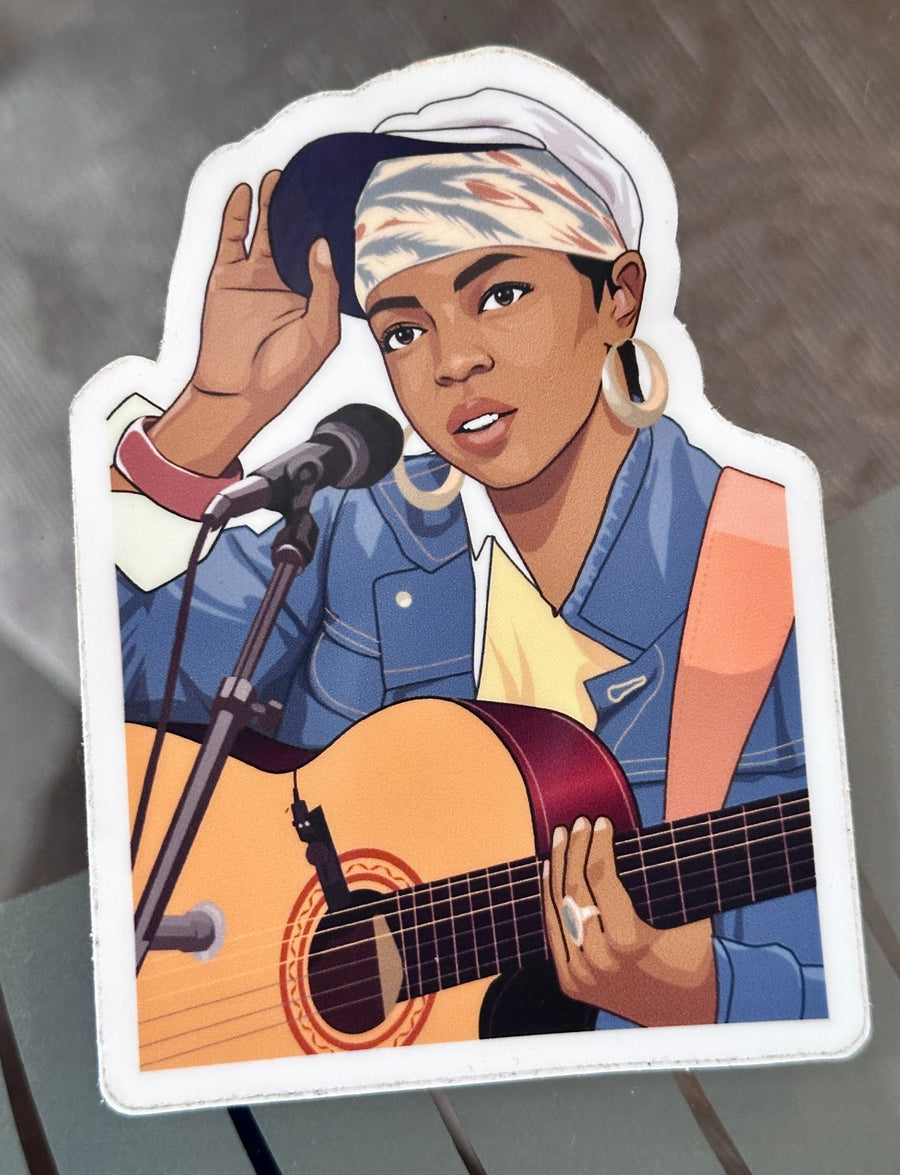 Waterproof vinyl sticker featuring an original hip hop music retro illustration