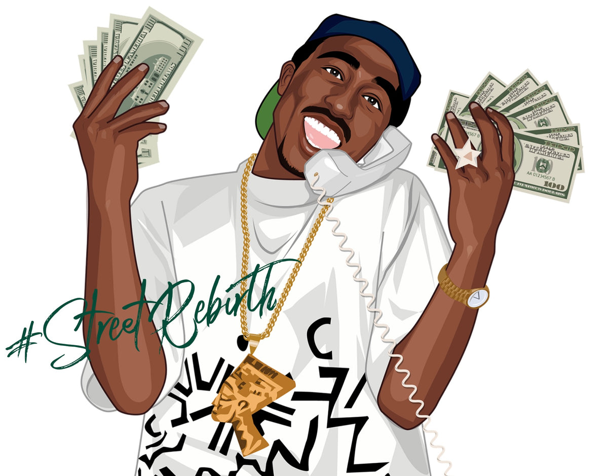 Tupac Money Sticker – Rap Icon Fan Art Vinyl Decal – Hip-Hop Legend Collectible, Waterproof for Laptop, Hydro Flask, Car, Journal