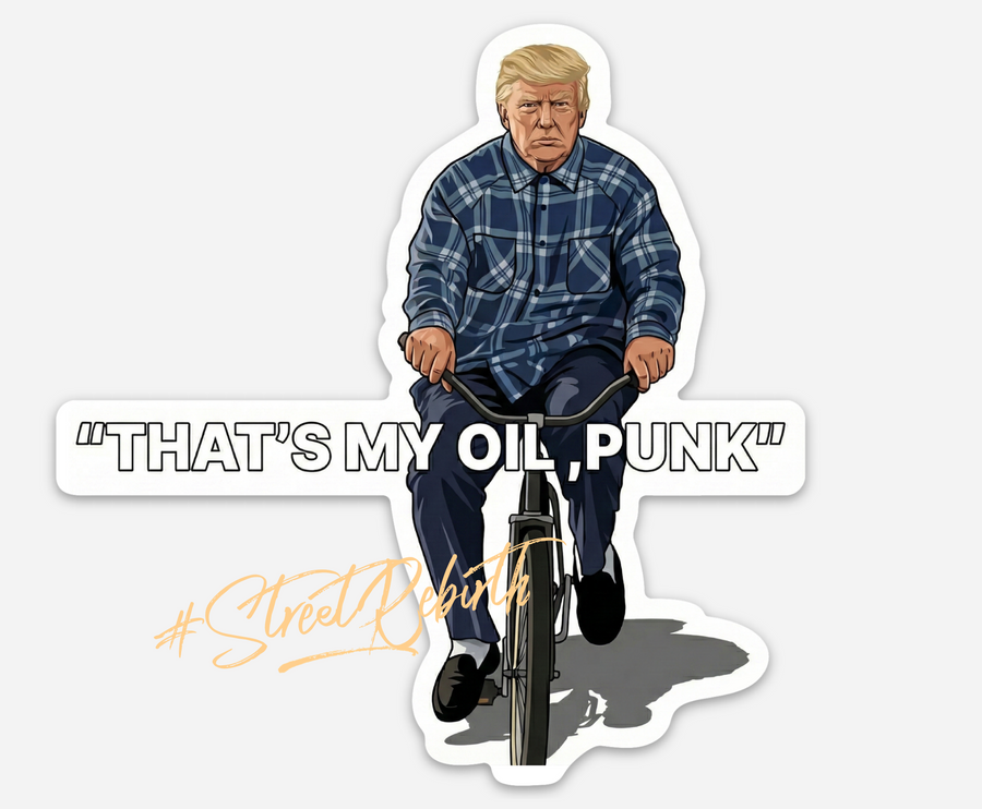 Waterproof vinyl sticker featuring an original hip hop humorous retro illustration