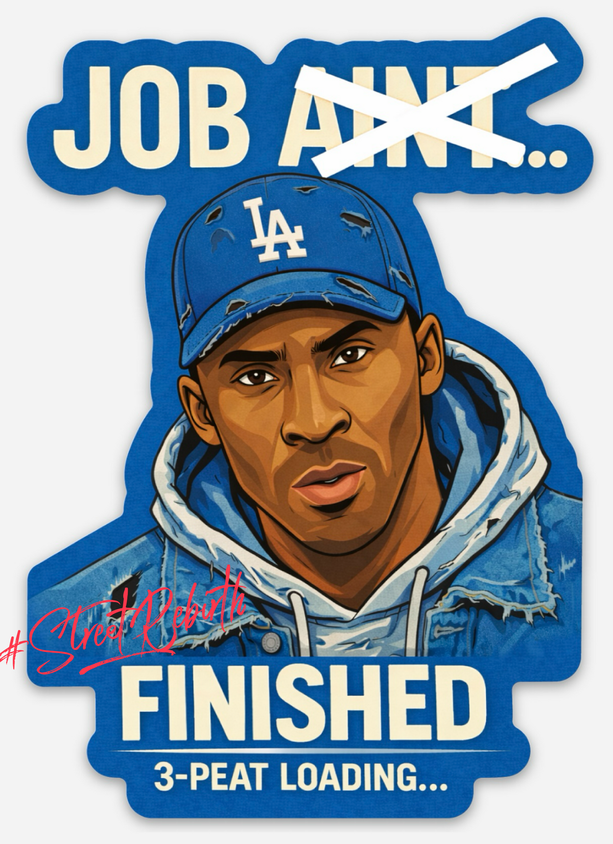 Kobe Bryant x Dodgers "Job Finished: 3-Peat Loading" Sticker – LA Mamba Mentality Vinyl Decal