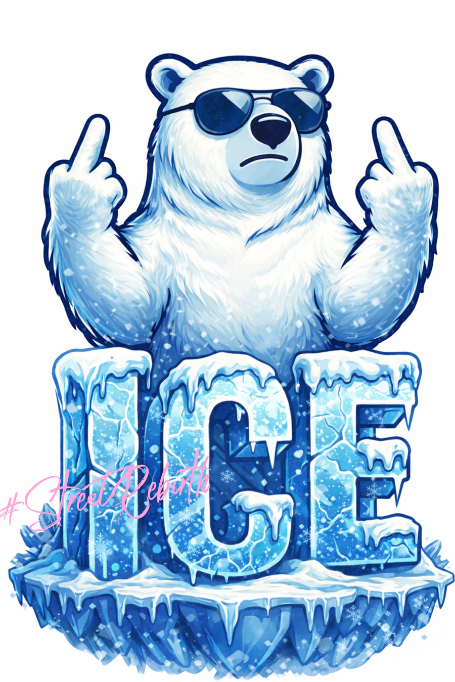 Waterproof vinyl sticker featuring an original humorous illustration