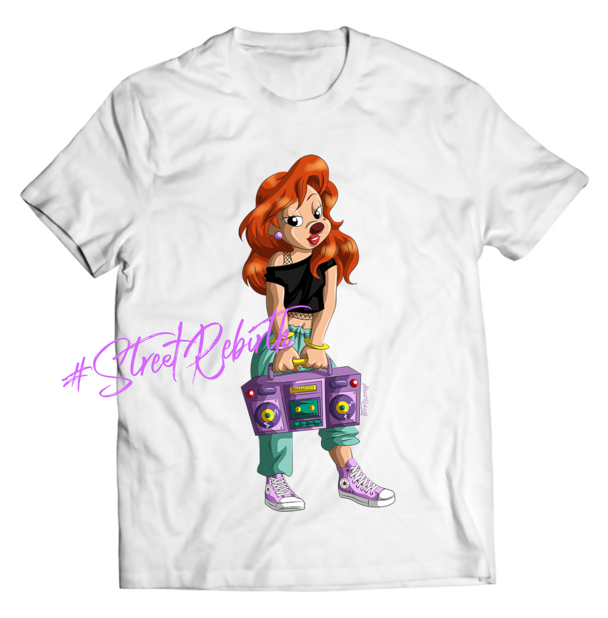 Roxanne Remix – 90s Hip-Hop Streetwear Tee (Animated Style Meets Old School Vibes)