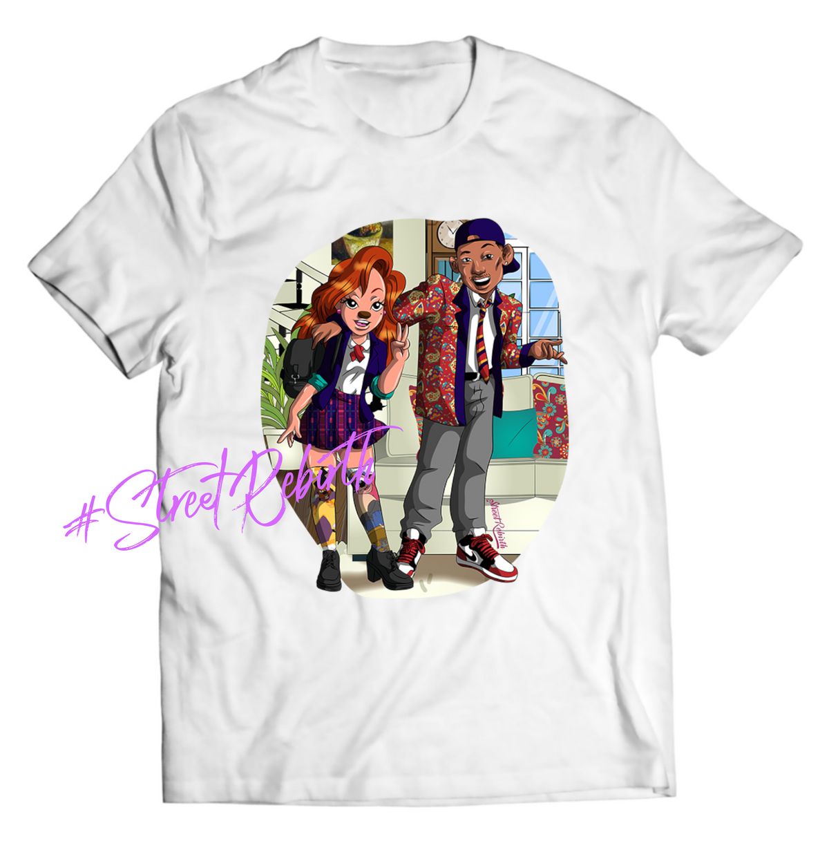 Roxanne Meets Bel-Air – 90s Icons Unite T-Shirt (Premium Cotton, Streetwear Fit, Throwback Pop Culture Design)