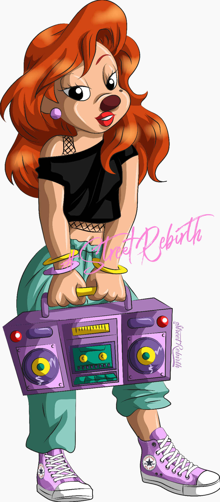 Roxanne Remix – 90s Hip-Hop Vinyl Sticker (4-inch, Glossy, Waterproof, Retro Toon Streetwear Vibes)