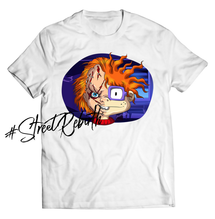 Unisex graphic T-shirt featuring an original spooky humorous retro illustration
