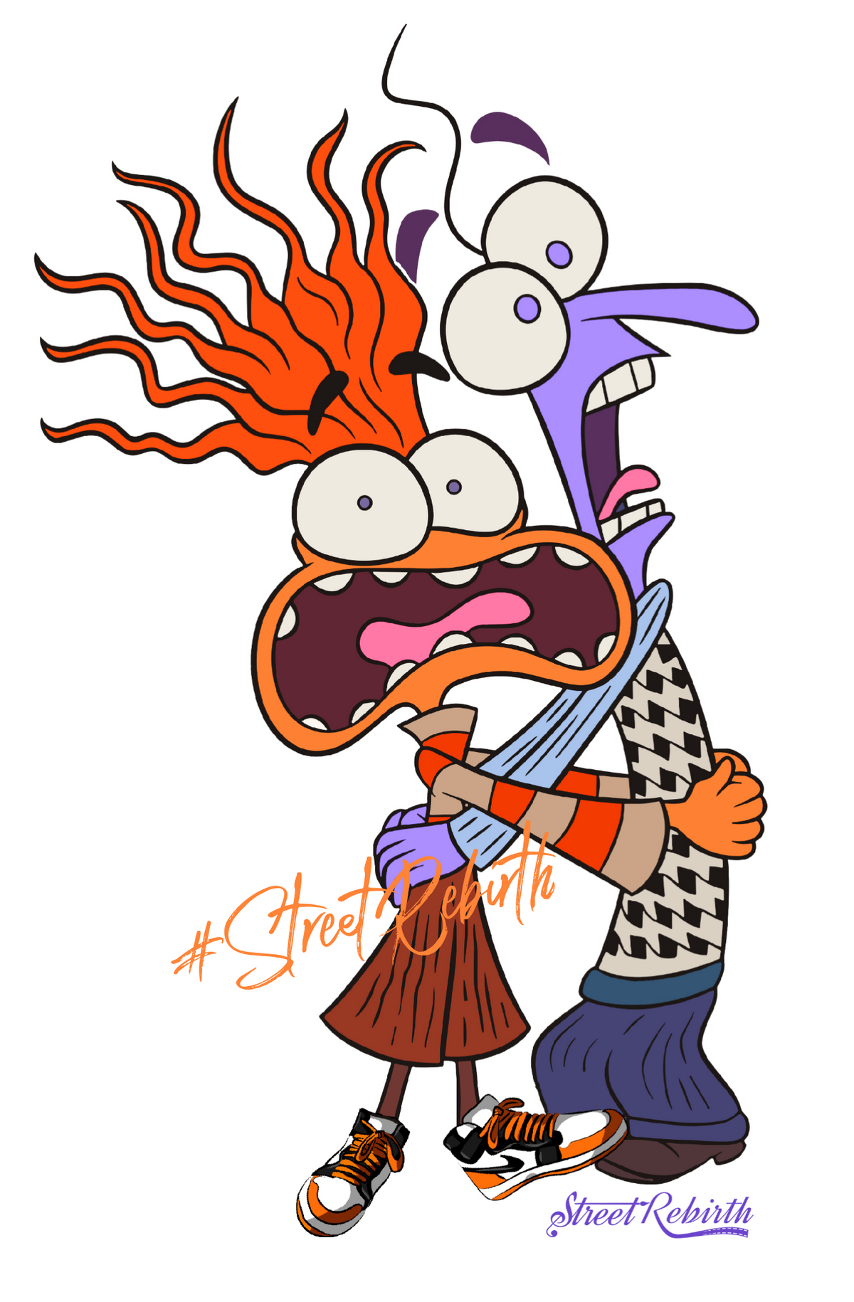 Anxiety &amp; Fear Sticker – Inside Out Parody Vinyl Decal – Funny Scared Characters Holding On, Relatable Pixar Fan Art, Waterproof for Laptop, Hydro Flask, Journal