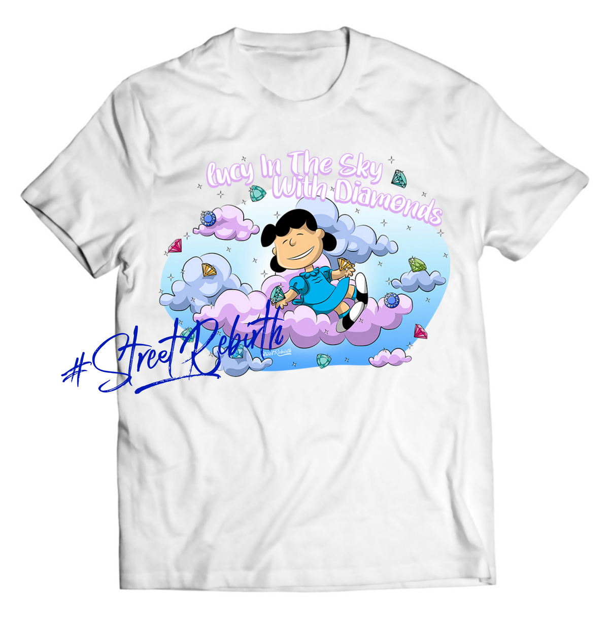 Lucy in the Sky with Diamonds DTG-Printed Shirt – Playful Pun Meets Whimsical Design