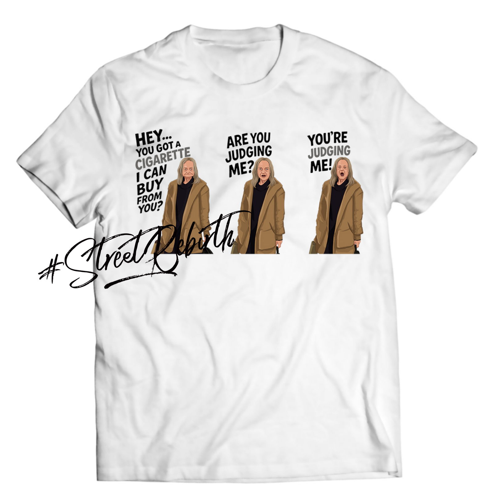 "You’re Judging Me!" Meme Shirt – Viral Old Lady Cigarette Meme Tee