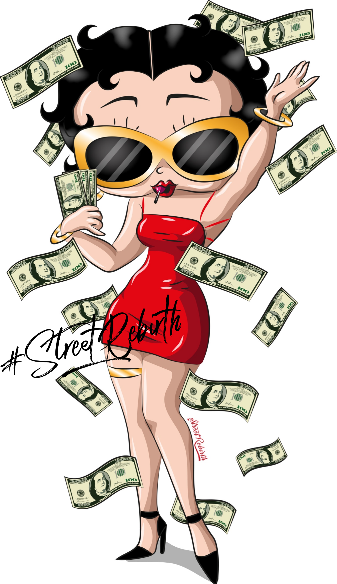 Betty Money Sticker – One 4 Inch Water Proof Vinyl Sticker – For Hydro Flask, Skateboard, Laptop, Planner, Car, Collecting, Gifting