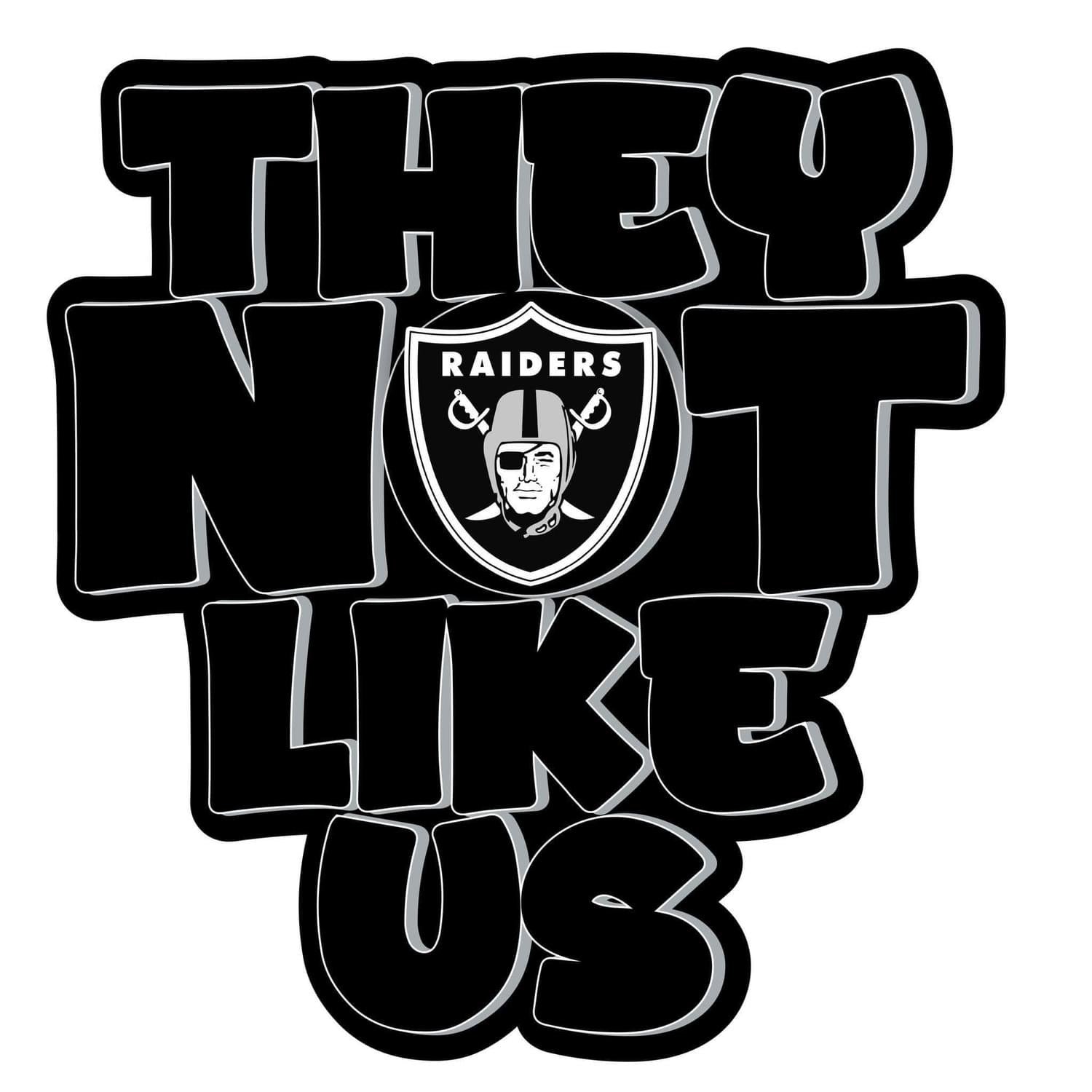 They Not Like Us Raiders Football Sticker – One 4 Inch Water Proof Vinyl Sticker – For Hydro Flask, Skateboard, Laptop, Planner, Car, Collecting, Gifting