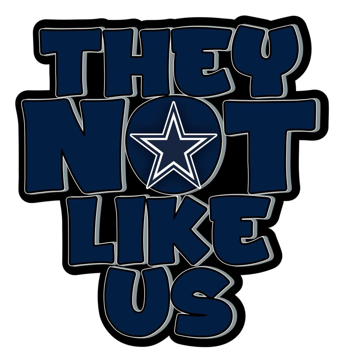 They Not Like Us Cowboys Football Sticker – One 4 Inch Water Proof Vinyl Sticker – For Hydro Flask, Skateboard, Laptop, Planner, Car, Collecting, Gifting