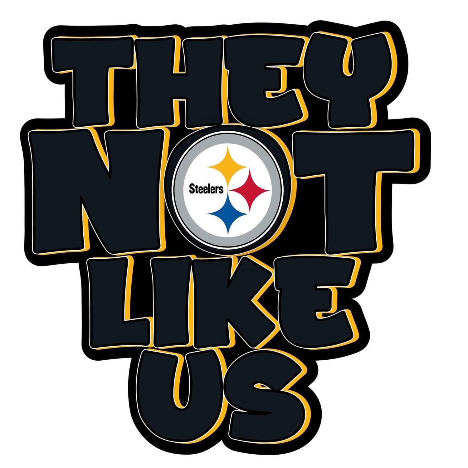 They Not Like Us Steelers Football Sticker – One 4 Inch Water Proof Vinyl Sticker – For Hydro Flask, Skateboard, Laptop, Planner, Car, Collecting, Gifting (Copy) (Copy)