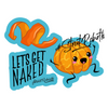 1 Lets get naked pun Sticker – One 4 Inch Water Proof Vinyl  Sticker – For Hydro Flask, Skateboard, Laptop, Planner, Car, Collecting, Gifting