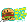 Suns Out Buns Out pun Sticker – One 4 Inch Water Proof Vinyl  Sticker – For Hydro Flask, Skateboard, Laptop, Planner, Car, Collecting, Gifting