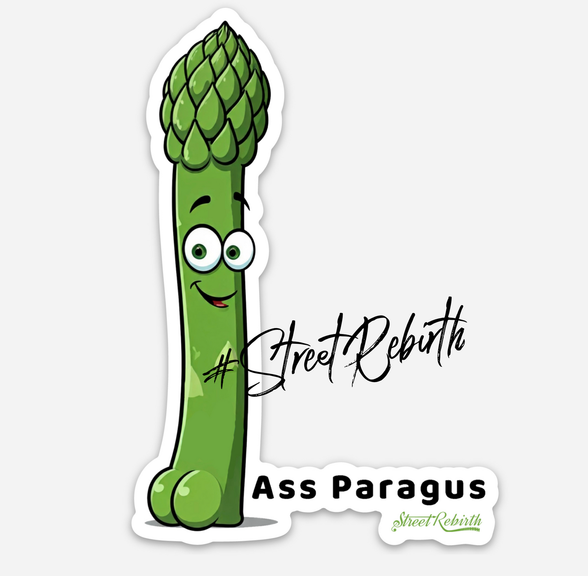 Asparagus Ass Paragus Sticker – One 4 Inch Water Proof Vinyl Sticker – For Hydro Flask, Skateboard, Laptop, Planner, Car, Collecting, Gifting