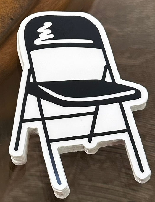 The Chair That Started It All: Montgomery Riverfront Brawl Sticker - Montgomery Chair Sticker – One 4 Inch Water Proof Vinyl Sticker – For Hydro Flask, Skateboard, Laptop, Planner, Car, Collecting, Gifting