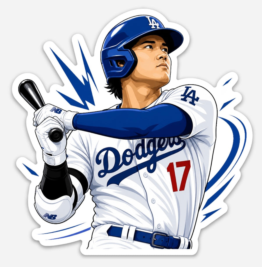 Waterproof vinyl sticker featuring an original baseball illustration