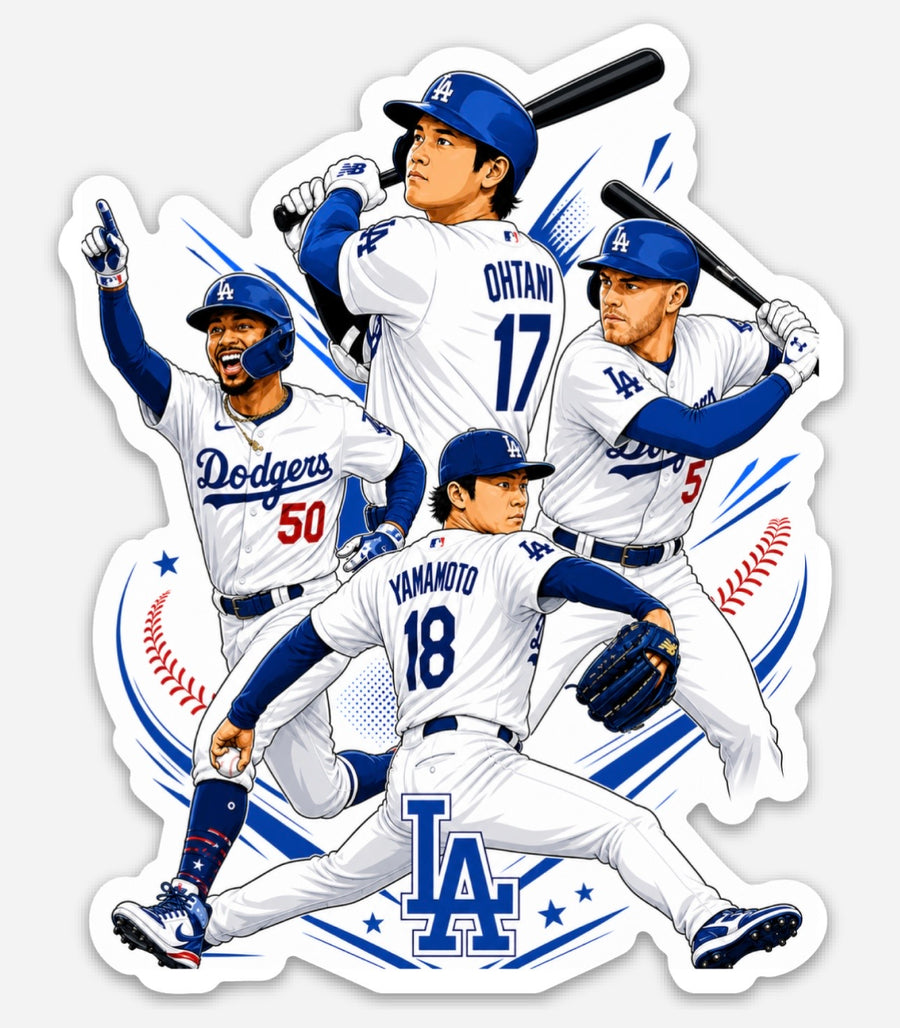 Waterproof vinyl sticker featuring an original baseball illustration