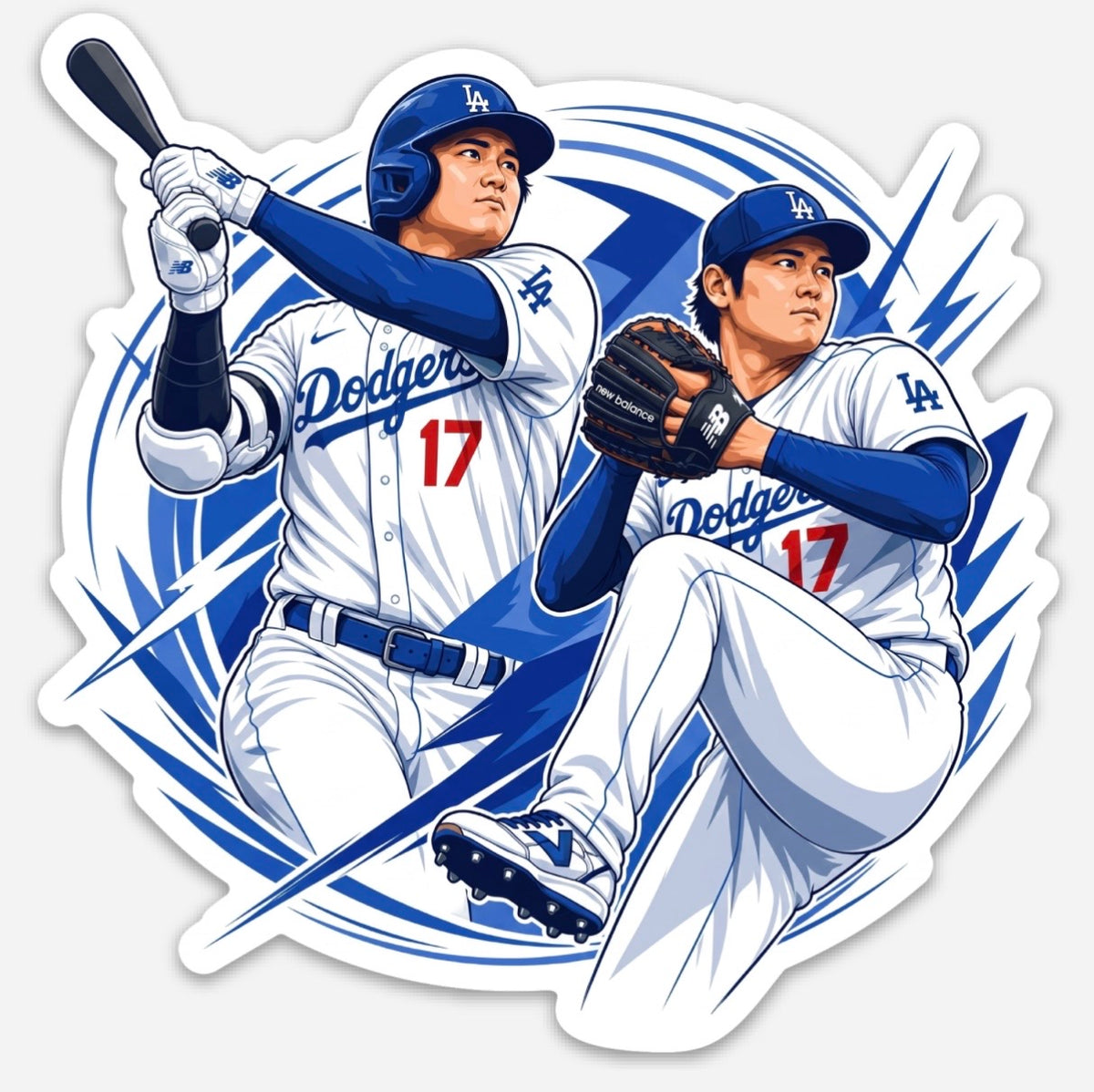 wo-Way Baseball Power Player Sticker | 4-Inch Waterproof Vinyl Sports Decal