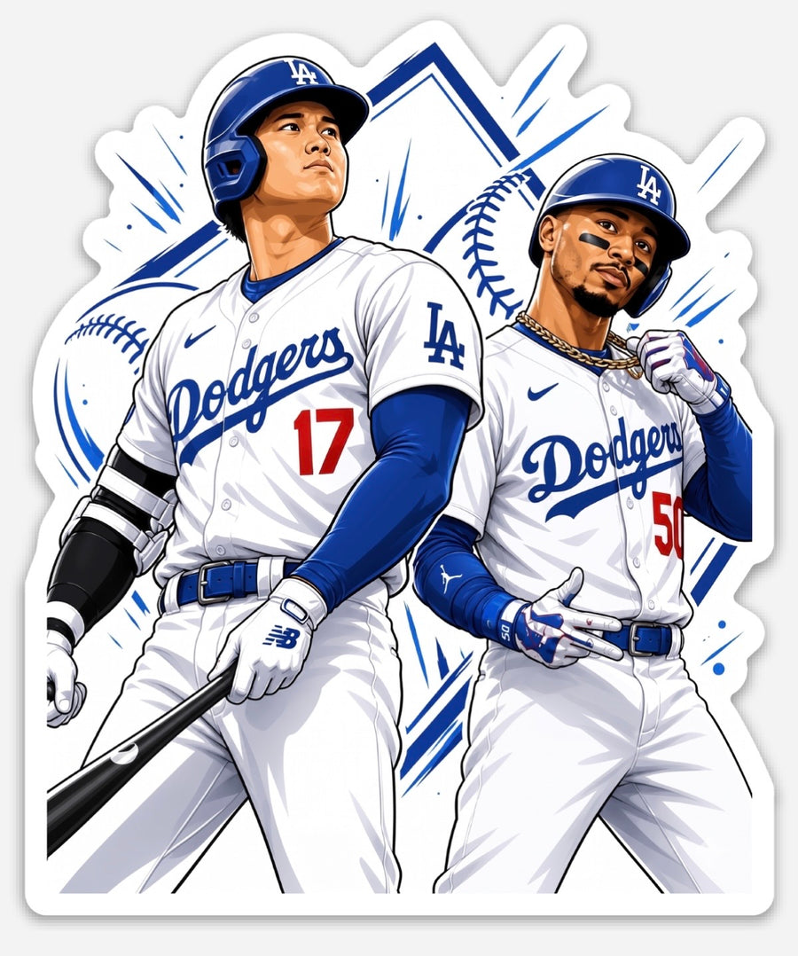 Waterproof vinyl sticker featuring an original baseball illustration