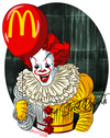 Ronald McDonald as Pennywise 4-Inch Vinyl Sticker - Halloween Horror Mashup