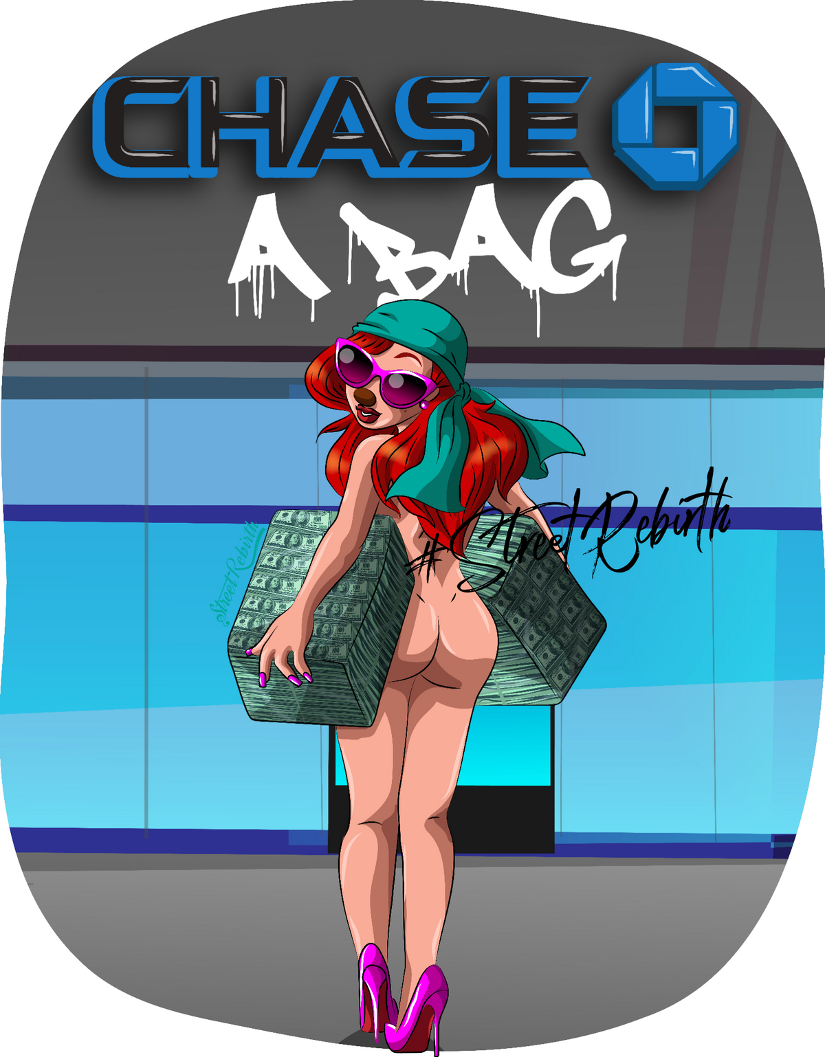 Chase A Bag Sticker – One 4 Inch Water Proof Vinyl Sticker – For Hydro Flask, Skateboard, Laptop, Planner, Car, Collecting, Gifting