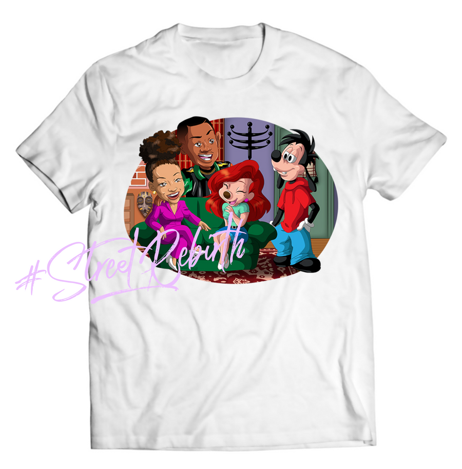 Unisex graphic T-shirt featuring an original hip hop humorous retro illustration