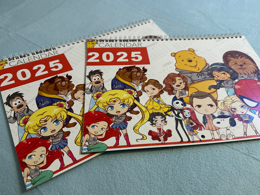 Wall calendar featuring original colorful artwork