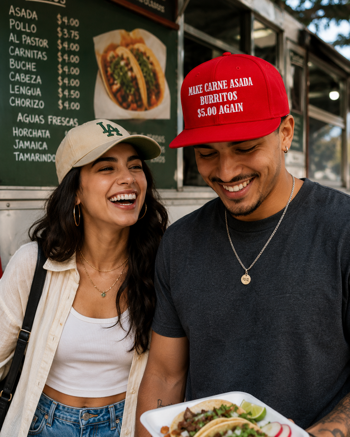 Make Carne Asada Burritos $5.00 Again Hat – Funny Red Embroidered Snapback Cap