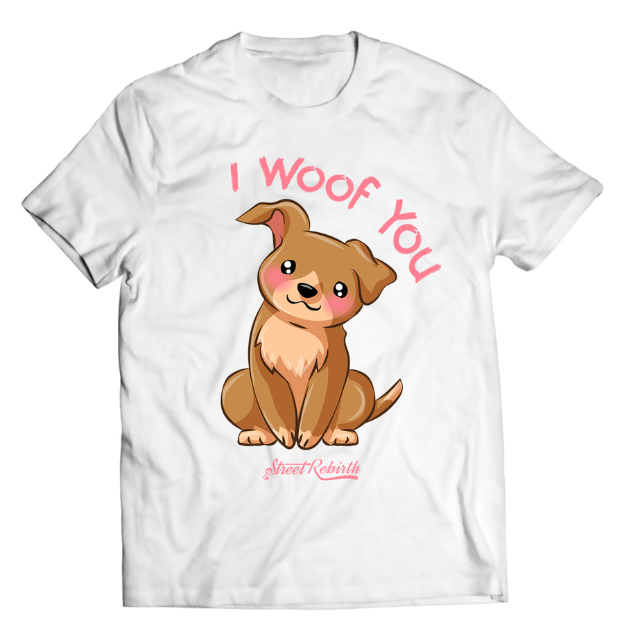 Unisex graphic T-shirt featuring an original romantic animal-themed humorous illustration