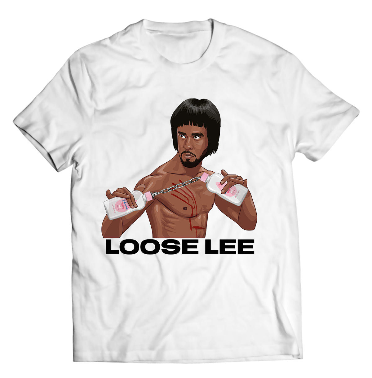 Loose Lee Shirt – P Diddy x Bruce Lee Parody Tee – Baby Oil Nunchucks Hip Hop Mashup