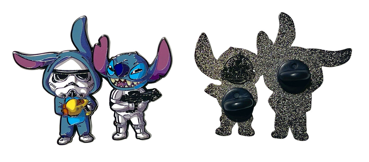 Stitch x Stormtrooper Mashup Enamel Pin – 2 Inch Hard Enamel • Cute Sci-Fi Crossover Pin • Collector’s Edition