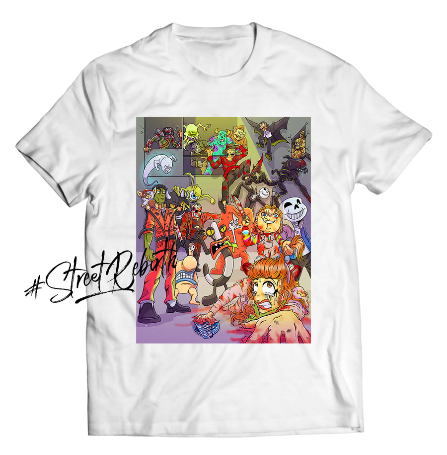 Unisex graphic T-shirt featuring an original spooky retro illustration