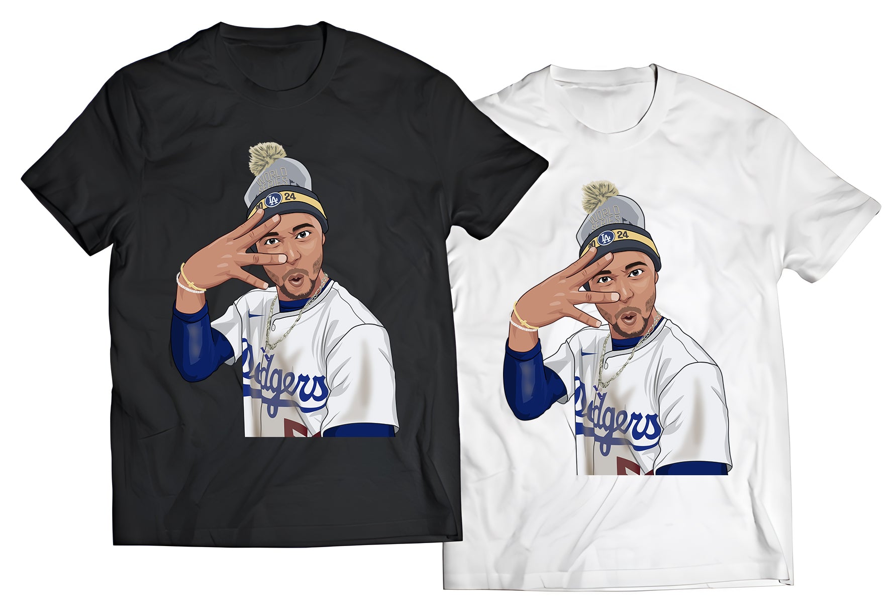 Mookie Betts Baseball Dodgers Shirt - Direct To Garment Quality Print - Unisex Shirt - Gift For Him or Her