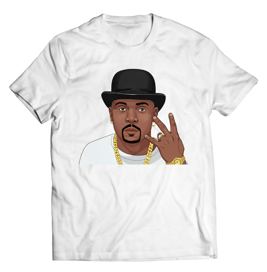 Unisex graphic T-shirt featuring an original hip hop music retro illustration