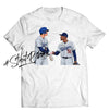 Shohei Ohtani Celebratory Fist Pump with Mookie Betts - Dodgers Signing Moment - Direct To Garment Quality Print - Unisex Shirt - Gift For Him or Hert