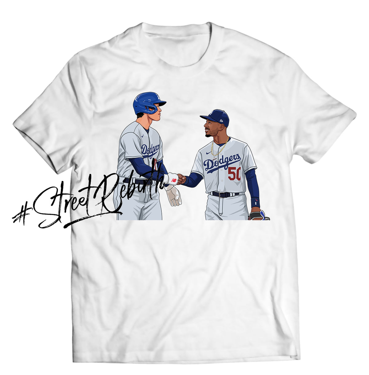 Baseball Celebratory Fist Pump with Mookie Betts - Dodgers Signing Moment - Direct To Garment Quality Print - Unisex Shirt - Gift For Him or Hert