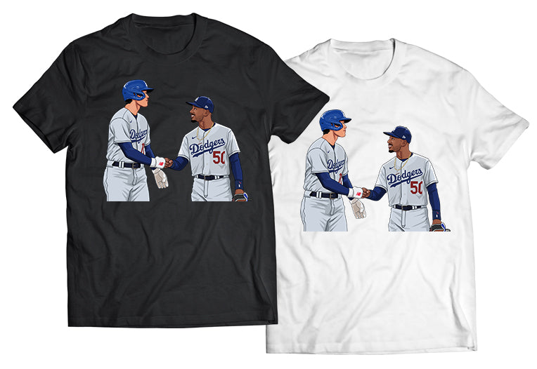 Baseball Celebratory Fist Pump with Mookie Betts - Dodgers Signing Moment - Direct To Garment Quality Print - Unisex Shirt - Gift For Him or Hert